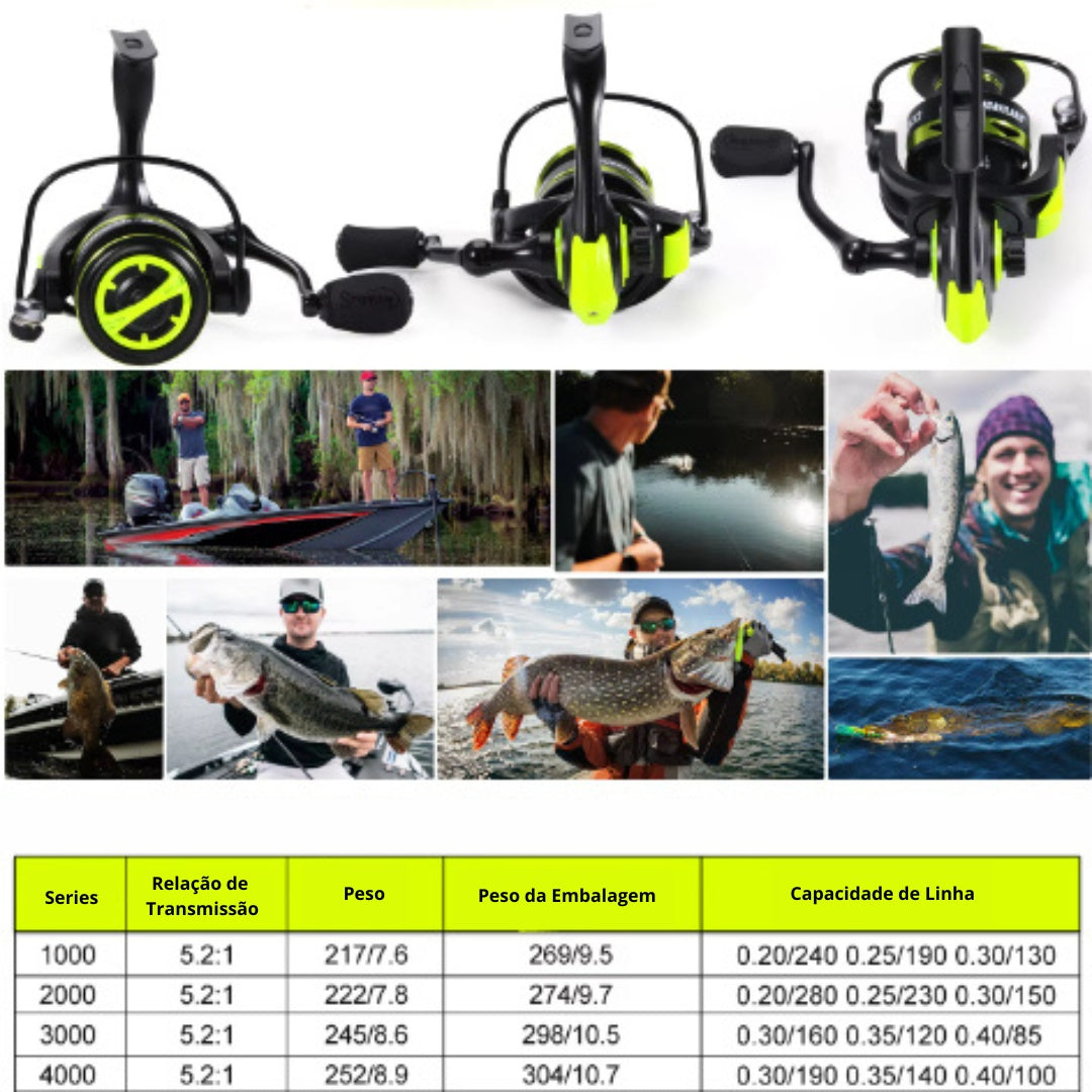 FisherPro Fishing Reel 5:2.1 + 2 Multifilament Lines
